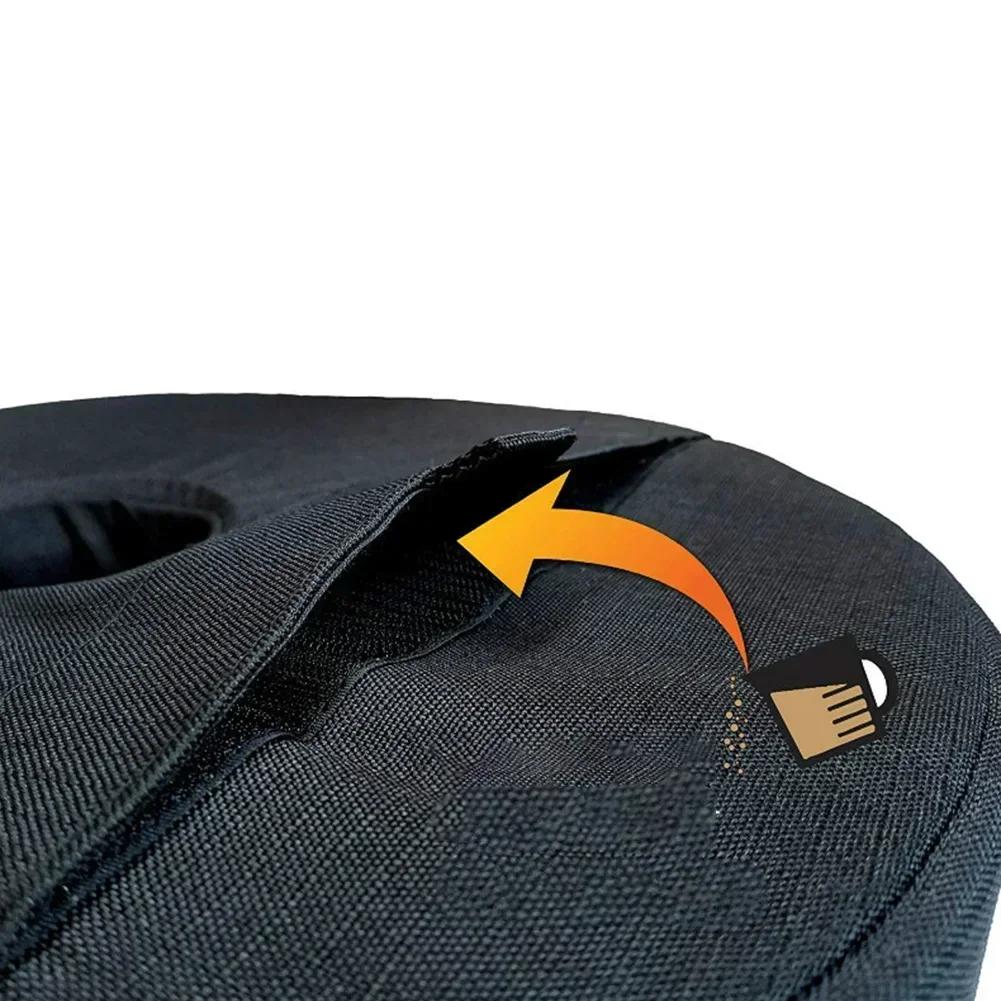 18in Round Sandbags with Side Slot Opening for Umbrella Stands Adjustable Weight Fillable Sandbag for Outdoor Patio Use