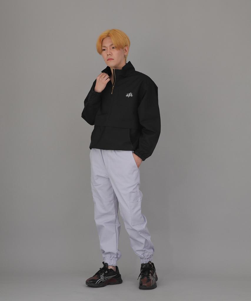 Seinteukeulu Bold Ankle Band Cargo Jogger Pants Bac-328 Light Purple