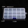 Transparent Blue Buckle 14-Grid PP Polymer Clay Beading Storage Box with Removable Dividers