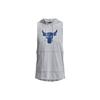 Mouwloos Sportvest met Capuchon en Logo Print Heren Tops Heather-Grijs 1376939-035