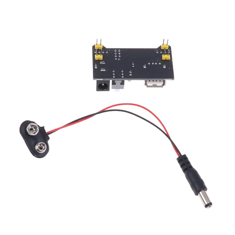 Mb102 Moduł Zasilania do Płytki Stykowej Bezlutowej 3,3V 5V Z Klipsem Baterii 9V Kabel Zasilający Wtyk DC 2,1x5,5mm