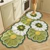 Flower Kitchen Floor Mat Non Slip Absorb Oil Kitchen Rug Oil Painting Long Carpet  Entrance Doormat  Kitchen Hallway Runner Rugs