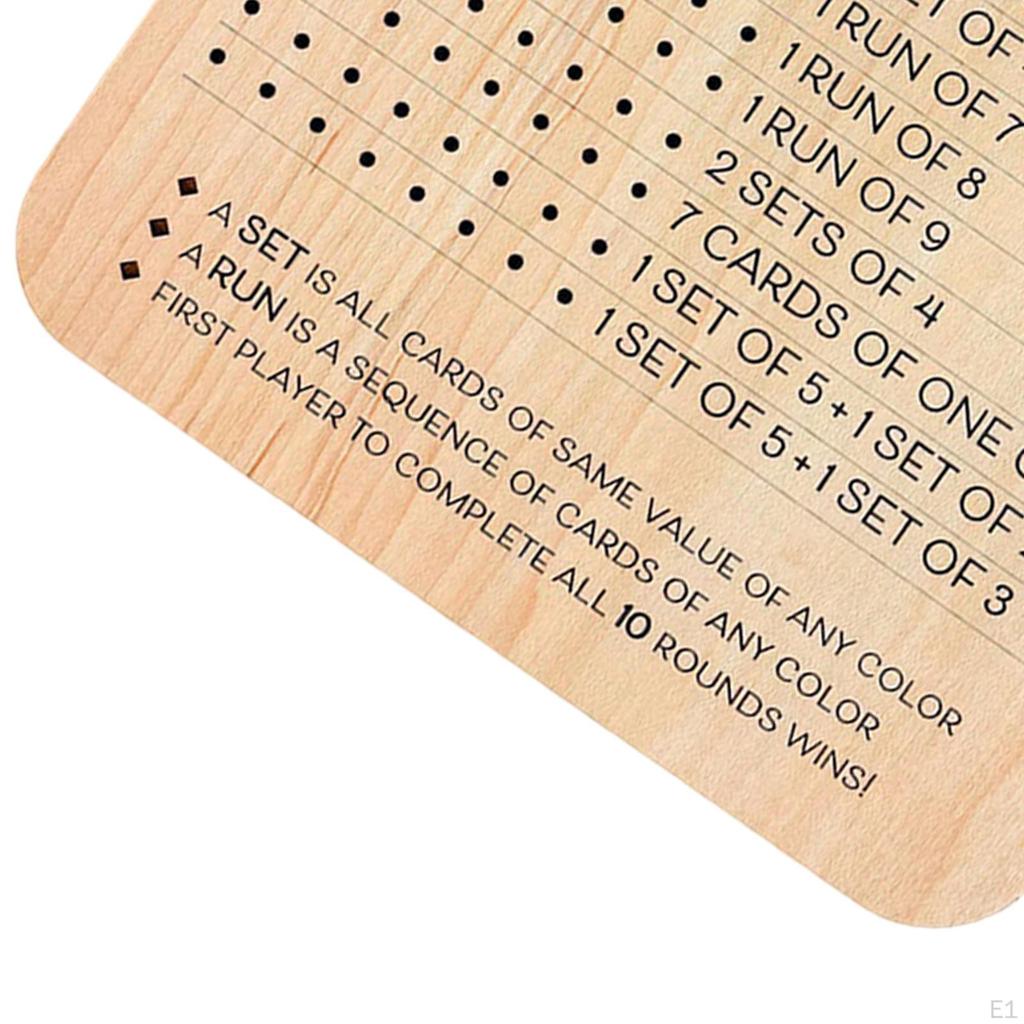 Phase Ten Score Sheets ,Table Board Card Game Accessories, Classic Multifunction Wood