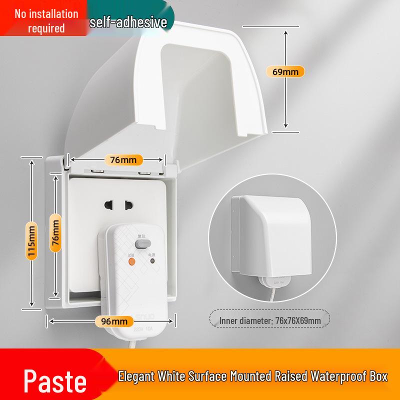 Cubierta de Enchufe Adhesiva Impermeable Tipo 86 para Baño - Caja Anti-Golpes con Protección Infantil