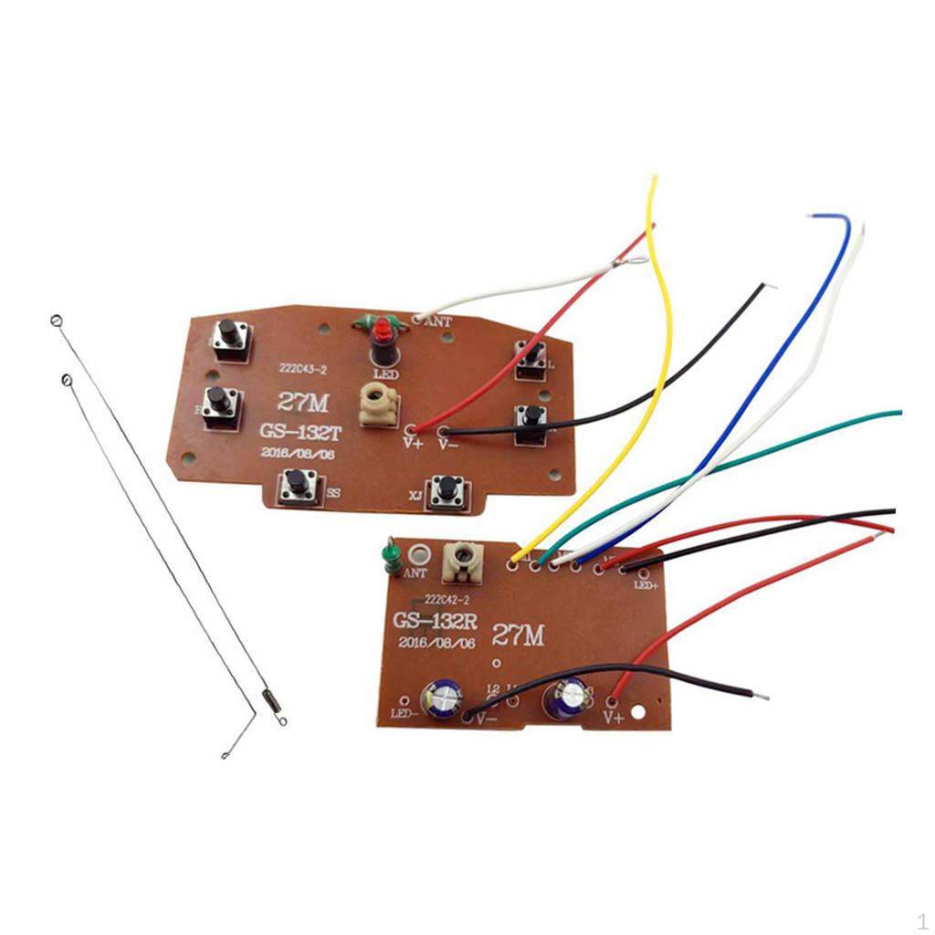 2x Radio and Receiver Board Set 6CH Spare Parts Remote Control 27MHz Circuit PCB for Crawler RC