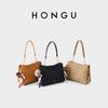 HONGU Women's Handbag, Top-Grain Leather Shoulder Crossbody Bag, Elegant Commuter Tote Bag for Ladies, Birthday Gift for Girlfriend