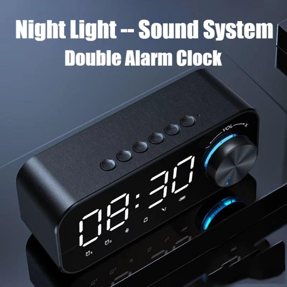 Small Size Mini Alarm Clock Portable Design LED Alarm Clock 2 In1 Bluetooth Speakers  Outdoor Use