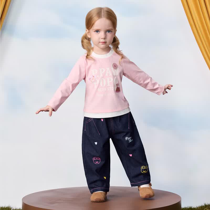 PawinPaw Cartoon Bear Girls' Long-Sleeve T-Shirt