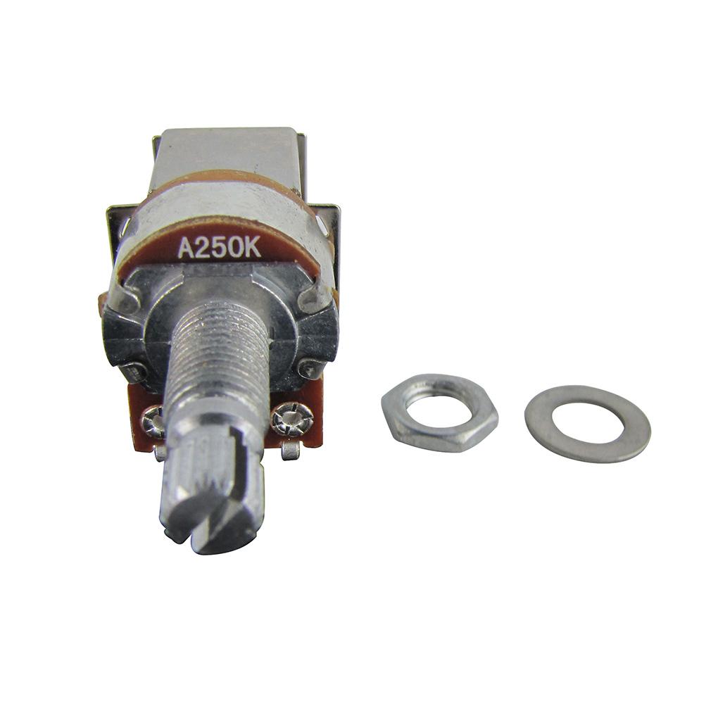 FLEOR 12PCS Push Pull Guitar Potentiometers Long Shaft Pots 18-Spline 500K/250K Choose