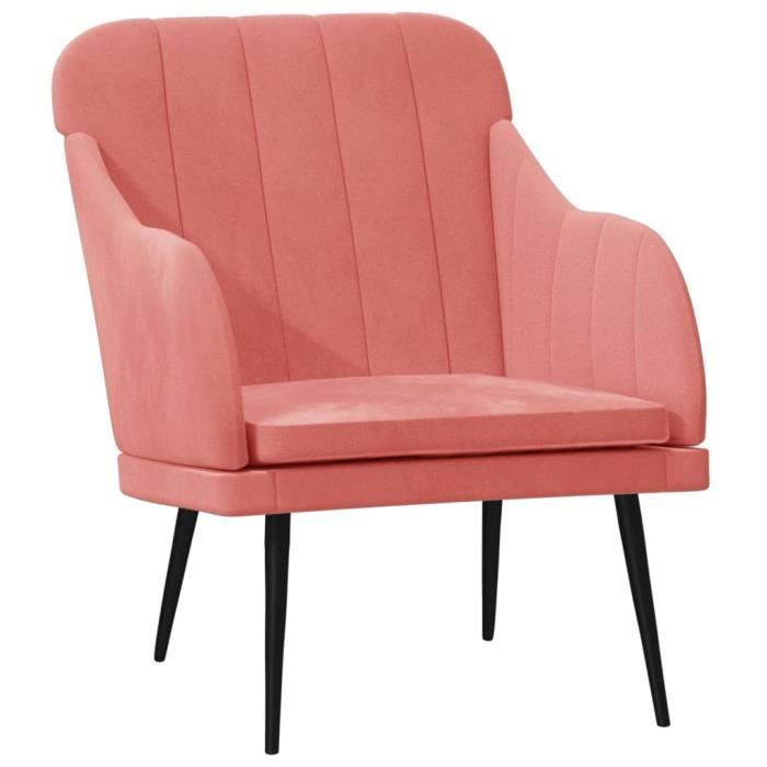351457 vidaXL Fauteuil Rose 63x76x80 cm Velours