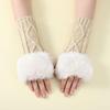 Women's Autumn-Winter Diamond Pattern Knit Wool Gloves