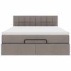Ottoman Bed with Mattress Taupe 140x190 Cm Fabric