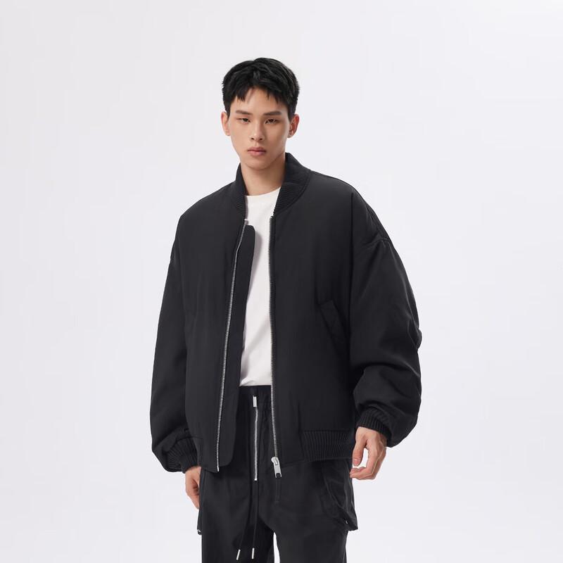 CHINISM Men s Padded Baseball Bomber Jacket L чёрный