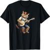 Banjo Cat Funny Retro Style Bluegrass Cat Lovers T-Shirt for Men Women Kids
