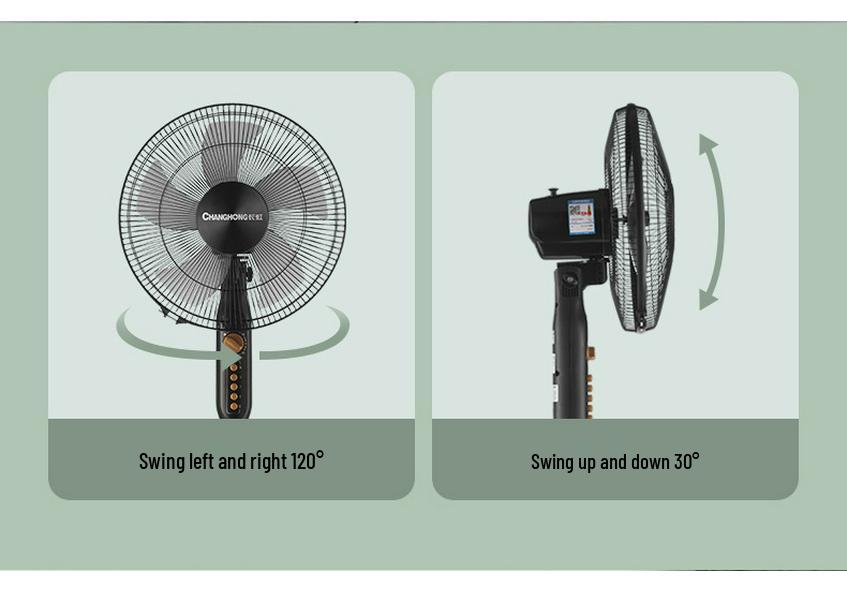 Changhong 16" Elektrischer Standventilator mit Fernbedienung & Timer für Zuhause, Büro, Schlafzimmer oder Wohnheim.