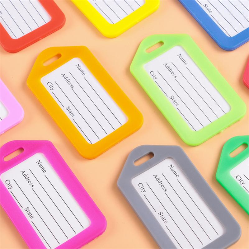 1/10pcs Luggage Tags Suitcase Label Bag Travel Boarding Pass Accessories Luggage Bag Tag Name Address ID Label Plastic Luggage