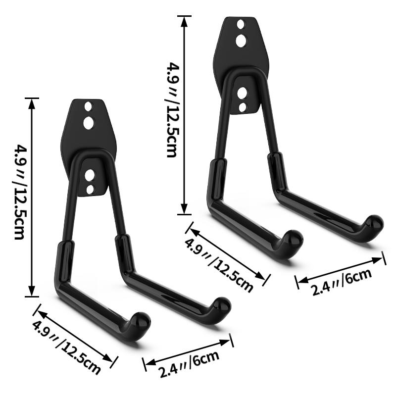 Heavy Duty Metal Hook 5 Size Garage Organizer Hooks Wall Mount Bicycle Hanger Anti-slip Storage Hook For Ladders Garden Tool