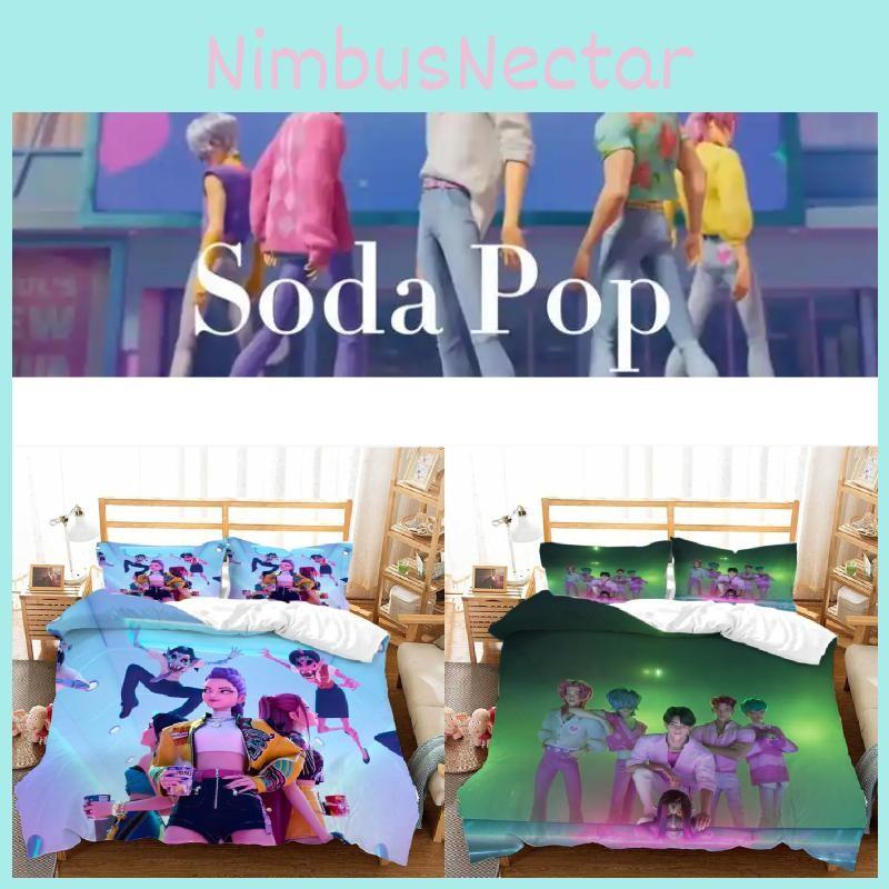 Hunters Kpop Demon Digital Print Duvet Cover Pillowcase Set Bedroom Bedding