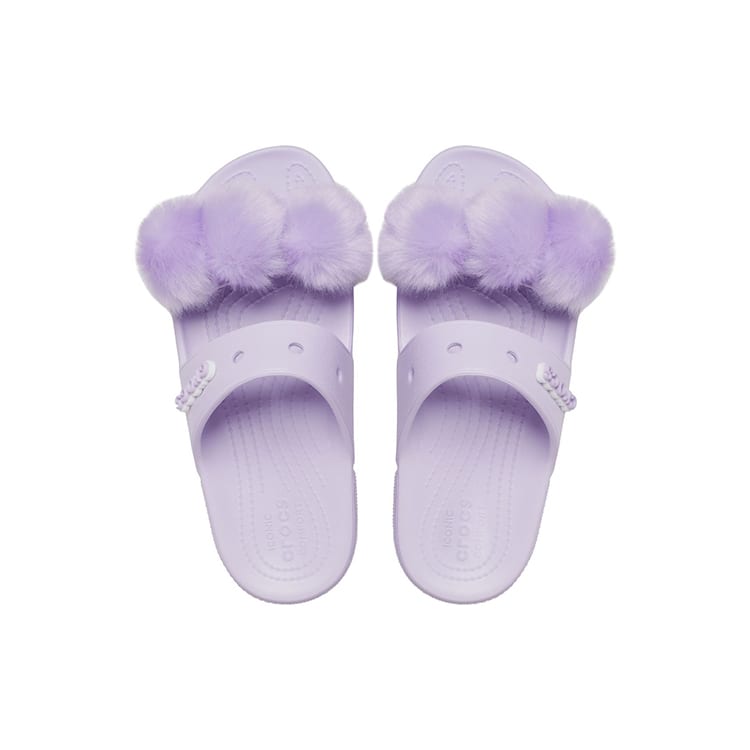 Crocs Classic Fur Sure Slip On Sandals 'Lilac' Women's 207405-530