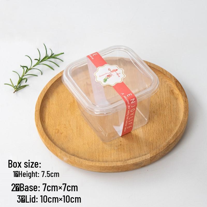 Square Mousse Soy Milk Cake Box: Wooden Cup Packaging for Tiramisu and Dessert Baking