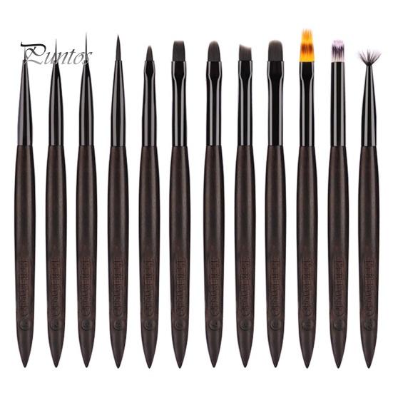 Pix pentru arta unghiilor cu mâner din lemn, peri moi, pentru pictura de unghii, perie de manichiură