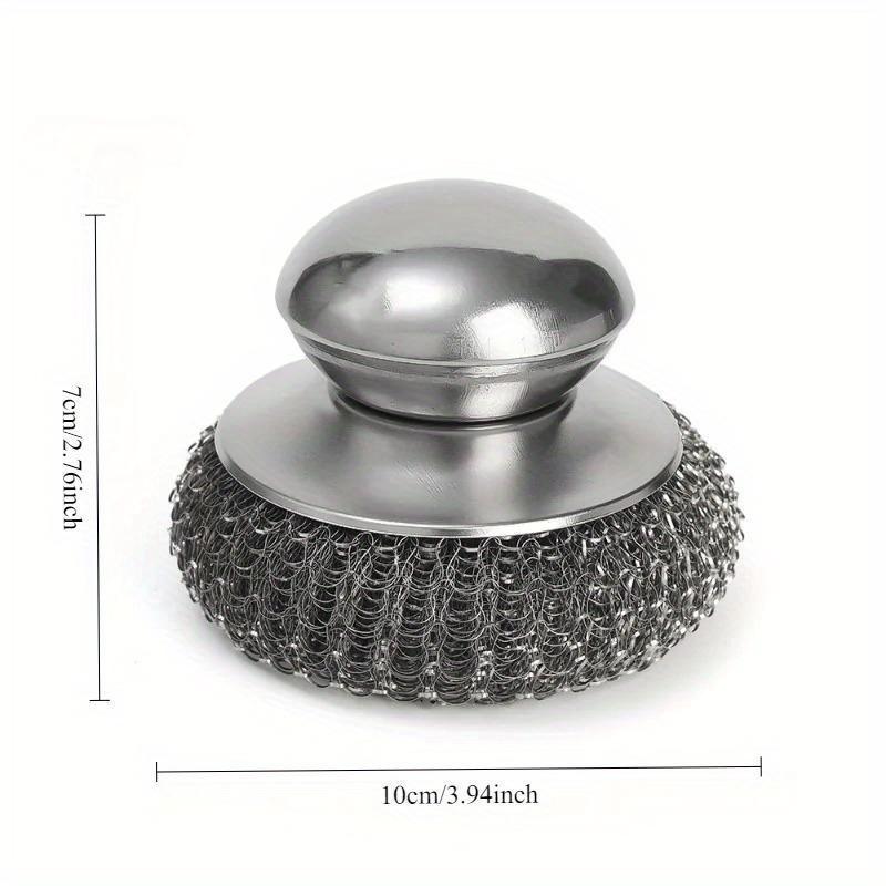 

1 шт. Щетка для кухонной кастрюли из нержавеющей стали с эргономичной ручкой, проволочный шарик, чистящие инструменты, аксессуары для мытья посуды на кухне серебряный