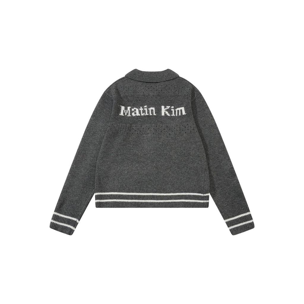 Matin Kim Unisex Jacquard Zip-Up Sweater - Trendy Autumn/Winter Style