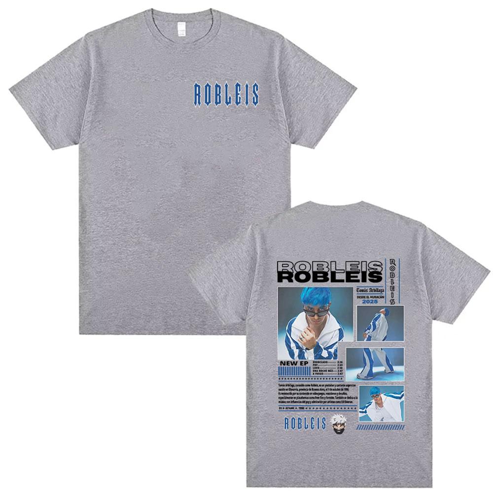 Rapper Robleis Album Tour 2025 Merch T Shirts Men's Clothing Aesthetic Fashion T-shirts Unisex Casual 100_ Cotton Street T-shirt