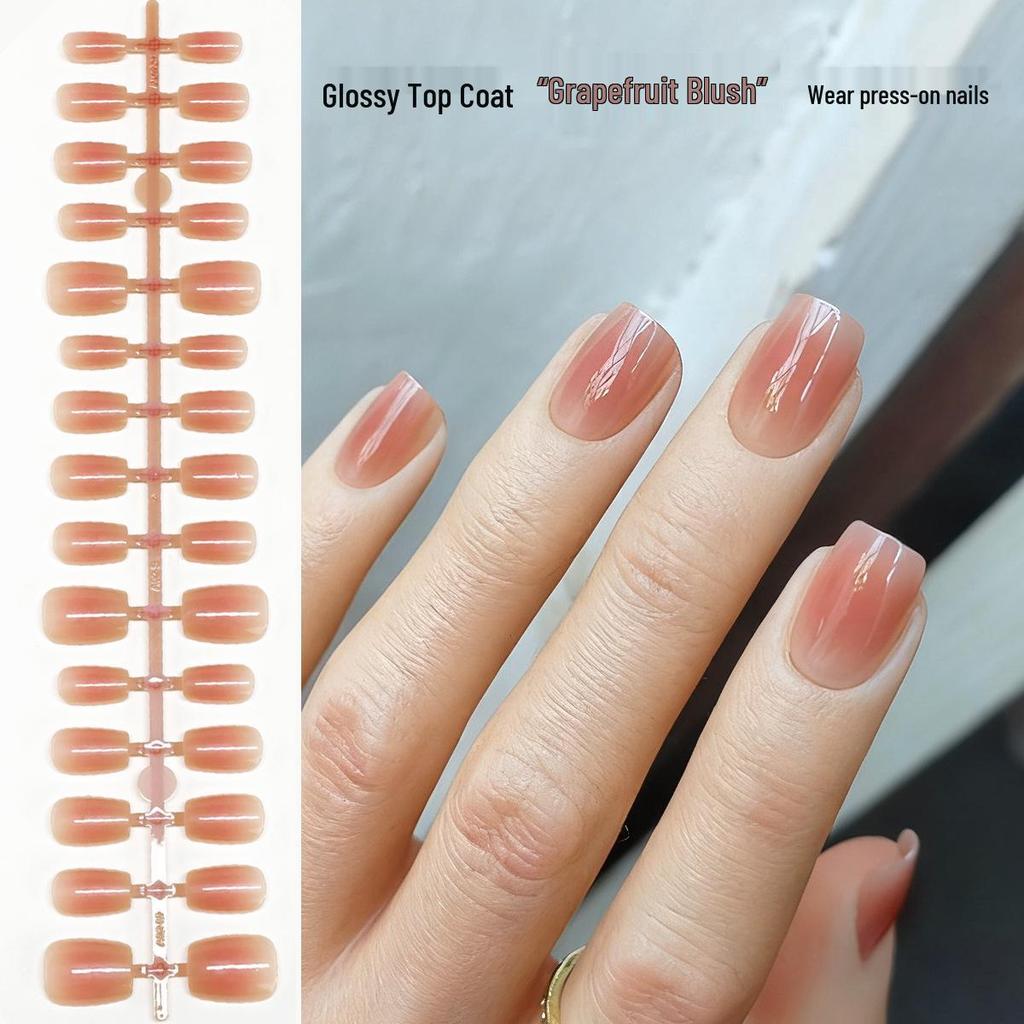 Blush Gradient Nail Tips - Semi-finished, Wearable, Long & Short Styles for Nail Salon Art