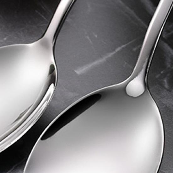 Stainless Steel Serving Spoon with Long Handle Polished Rust-Proof Deep Head Soup Rice Spoon Dishwasher Safe Utensil for Home Restaurant Buffet