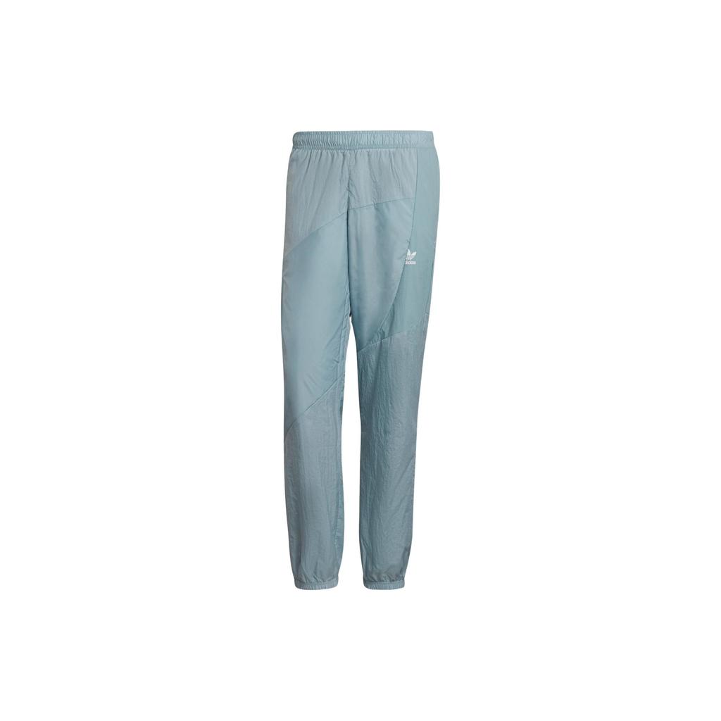 Adidas Originals Trefoil Casual Spliced Solid Color Sweatpants Men Bottoms Teal-Blue HC4513
