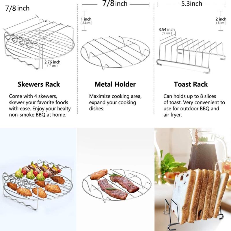 17 PCS Accessories for Food Grade Material Expand Your Cooking Dish Cake Basket Pizza Pan Single Layer Grill