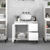 Schrank unter dem Waschbecken, 2 Schubladen, schwarzes dreieckiges Stativ, 65x33x60 cm
