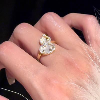 Light Luxury Fritillary Gourd Open Ring Female Retro Elegance High Sense Personality Fashion Temperament Versatile Ring Ring