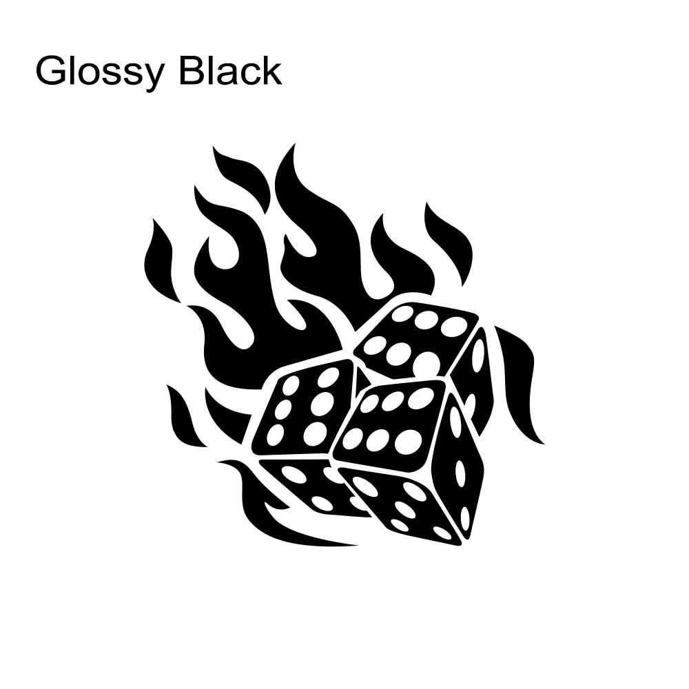 Car Engine Hood Sticker Flame Dice Graphic Vinyl Decal For Auto Vans Trucks SUV Self-Adhesive Auto Body Window Decor Accessories