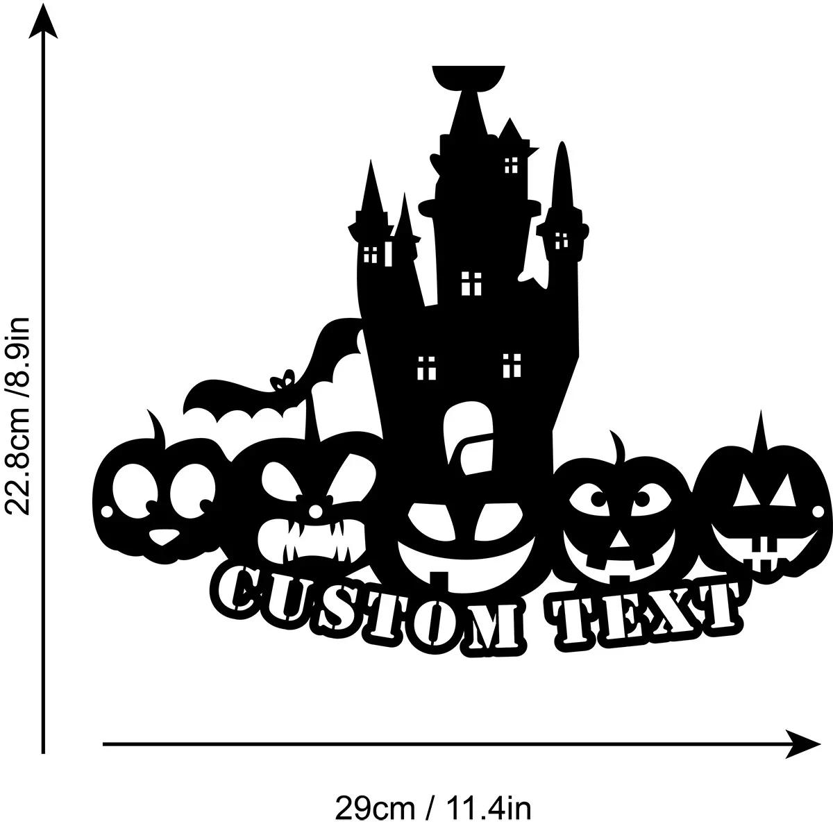 

Halloween Metal Wall Art Set of 3 Spooky Haunted House Decor Bat Pumpkin Silhouette Outdoor Indoor Hanging Sign