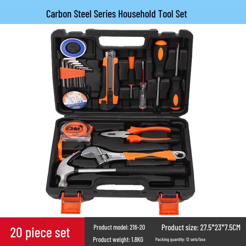 Carbon Steel Hand Tool Kit for Home, Vehicle, and Auto Repair