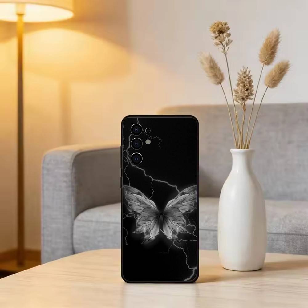 Dark Butterfly Series Phone Case For Samsung S25,S24,S21,S22,S23,S30,Ultra,S20,Plus,Fe,Lite,Note,10,Black Cover