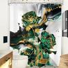 Green Gold Marble Flower Shower Curtain Rose Abstract Modern Floral Luxury Minimalist Ink Texture Men Hooks Fabric Waterproof