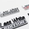 1Pc 3D Metal Less White Edition Logo Car Side Fender Rear Trunk Emblem Badge Sticker Decal