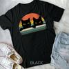 Black Cat Vintage Retro Style Cats Lover Gift Unisex Form T-shirt