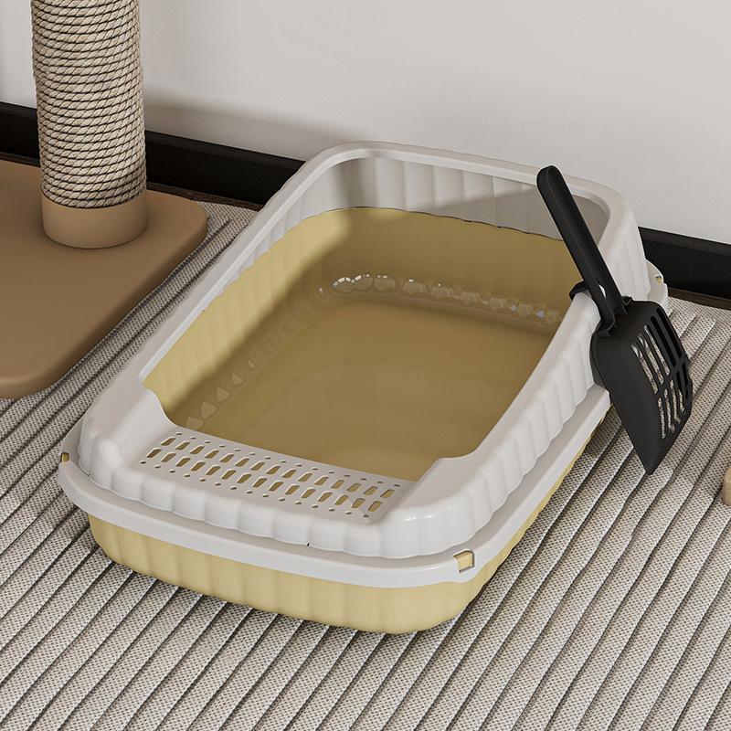 Cat Litter Box Semi-closed Open Splash-proof Cat Excrement Basin Cat Toilet Large Thickened Cat Kitten Potty