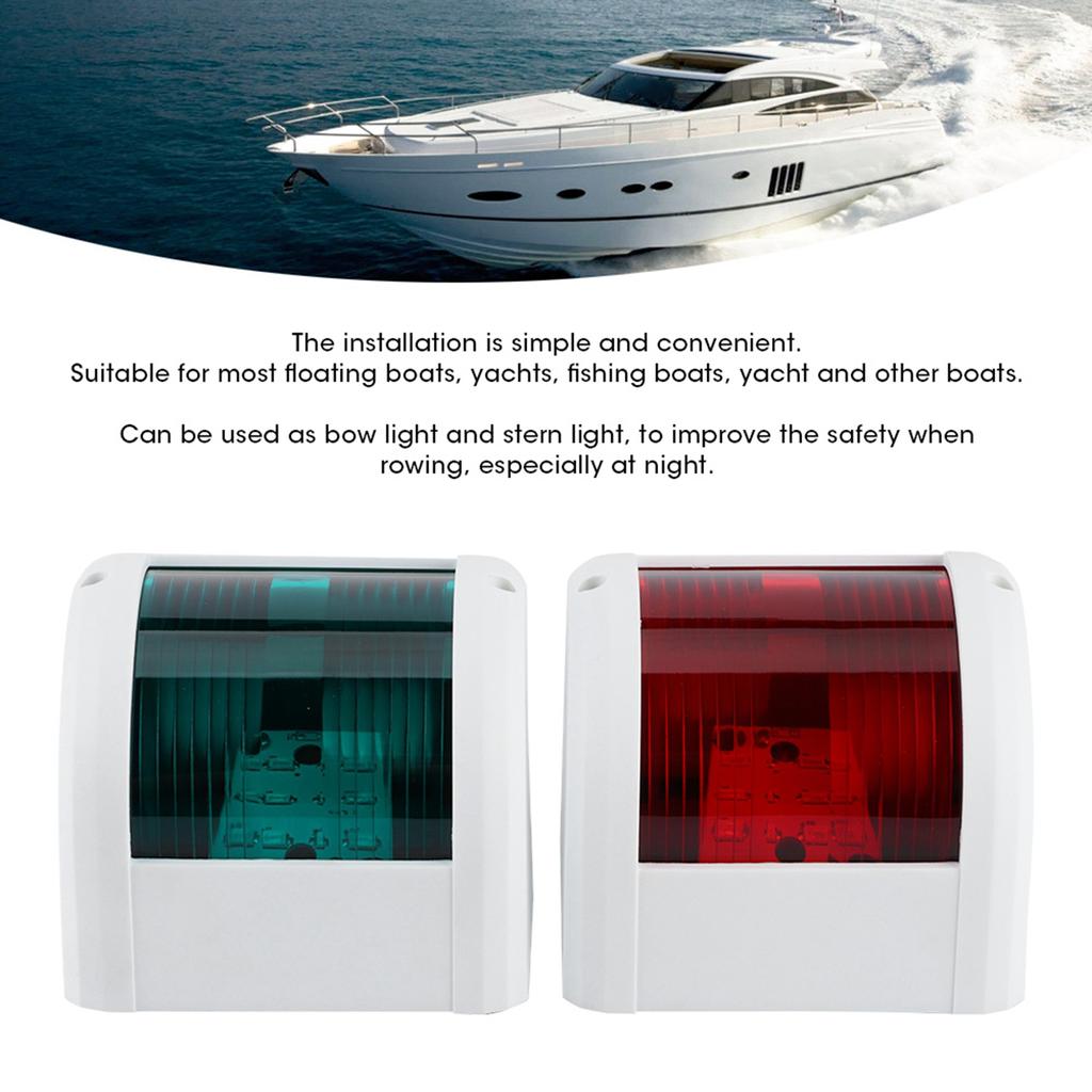 12V?24V LED Navigation Signal Light Left Red Right Green IP66 Waterproof Lamp White Shell for Yacht