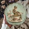 Whimsical Rustproof Aluminum Rabbit Wall Art Sign, Vintage Farmhouse Decor for Indoor Outdoor Relaxation, 8x8 Inch Metal Plaque