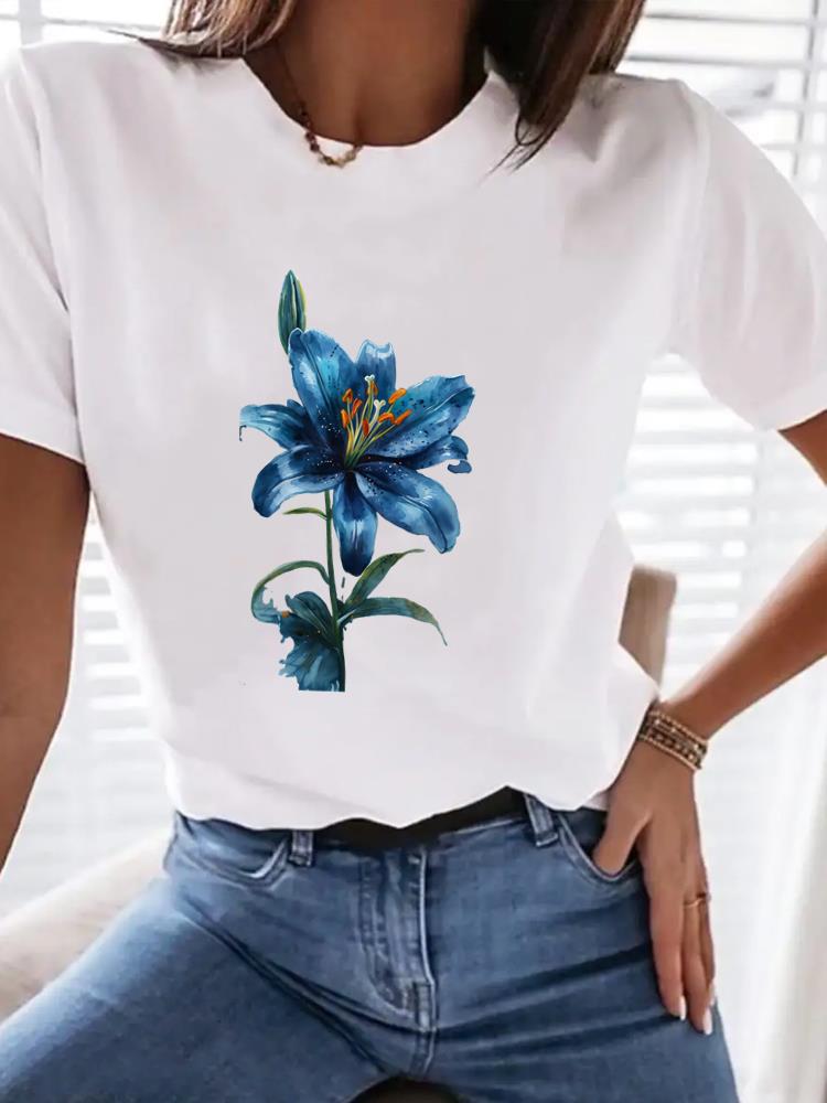 (Asian Size) Tee Top love heart trend 90s Women Clothing T Shirt Woman Print Fashion Female Short Sleeve Graphic T-shirts