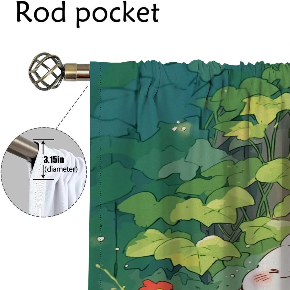 Rabbit White Blackout Curtains for Living Room Window Curtain for Room 2 Panel Home Interior Curtains Halloween Decoration Child