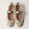Fashion 2025 Hot Sale Ladies Shoes Shallow Women's Flats Fashion Outdoor Embroidery Daily Buckle Strap Light Best Seller Flat Low Heels