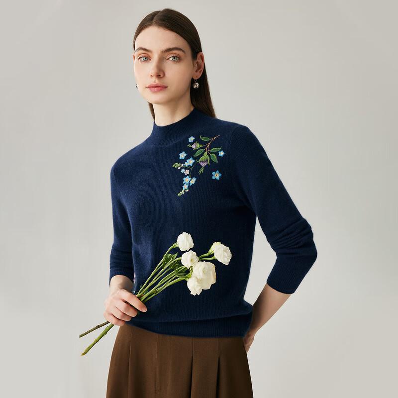 Zhaojun Women's Half-High Collar 100% Cashmere Sweater