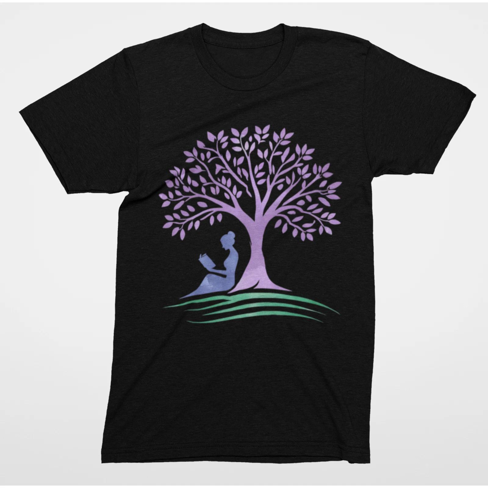Tree of Life T Shirt Woman Reading Under Tree Graphic Tee 3XL