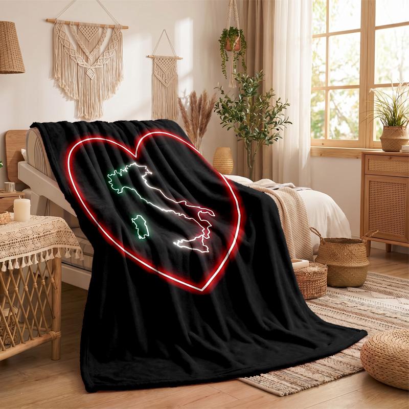 Italy Print Flannel Blanket Soft Warm Sofa Bed Throw Blanket For Home Office Bedroom